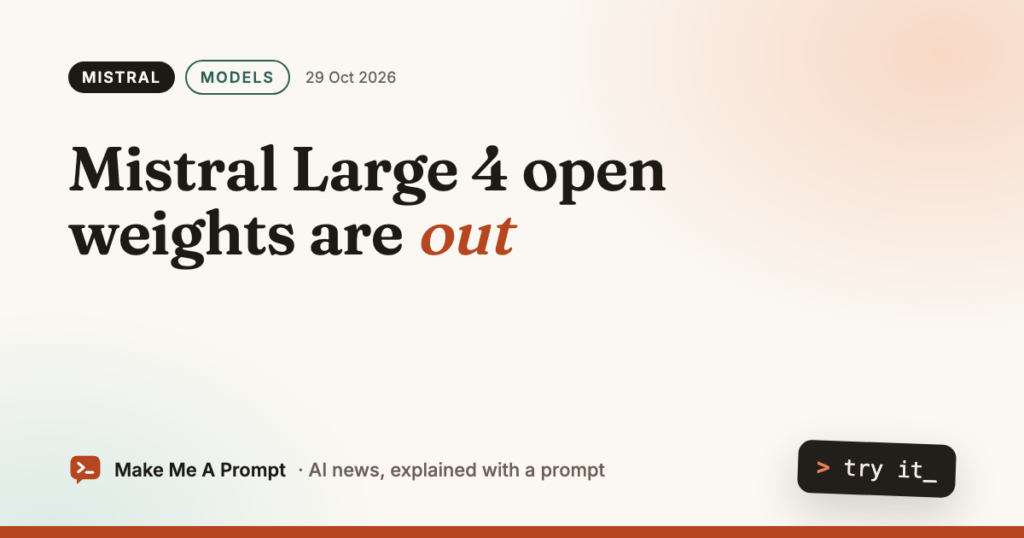 Mistral Large 4 open weights release